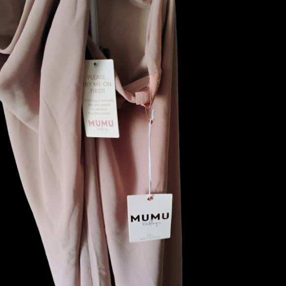 Show Me Your Mumu NWT Cowl‎ Midi Dress Blush Pink XXL Lined Crepe Wedding Party - Picture 3 of 4